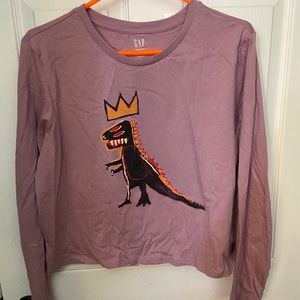 Cropped Basquiat graphic tee